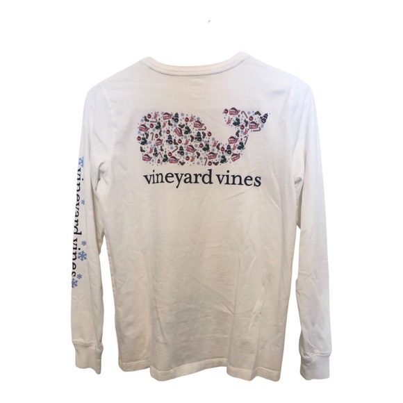 Vineyard Vines Tops - Vineyard Vines Women's Santa Whale Icon Whale Fill Long-sleeve Pocket Tee Shirt
